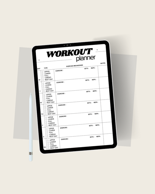 Fitness Tracker Bundle | workout log | monthly & weekly workout planners